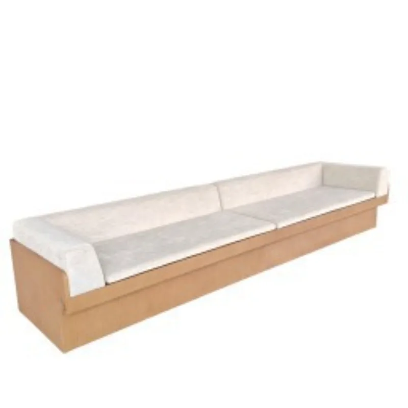 Multi-person straight row soft bag log style modern simple hotel bed and breakfast living room sofa