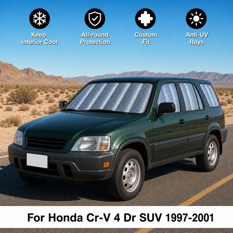 Для Honda CR-V 4-дверный внедорожник 1997-2001: Полный комплект солнцезащитных шторок для окон автомобиля, блокирующих УФ-излучение, обеспечивающих конфиденциальность, теплоизоляцию, складные автомобильные шторки