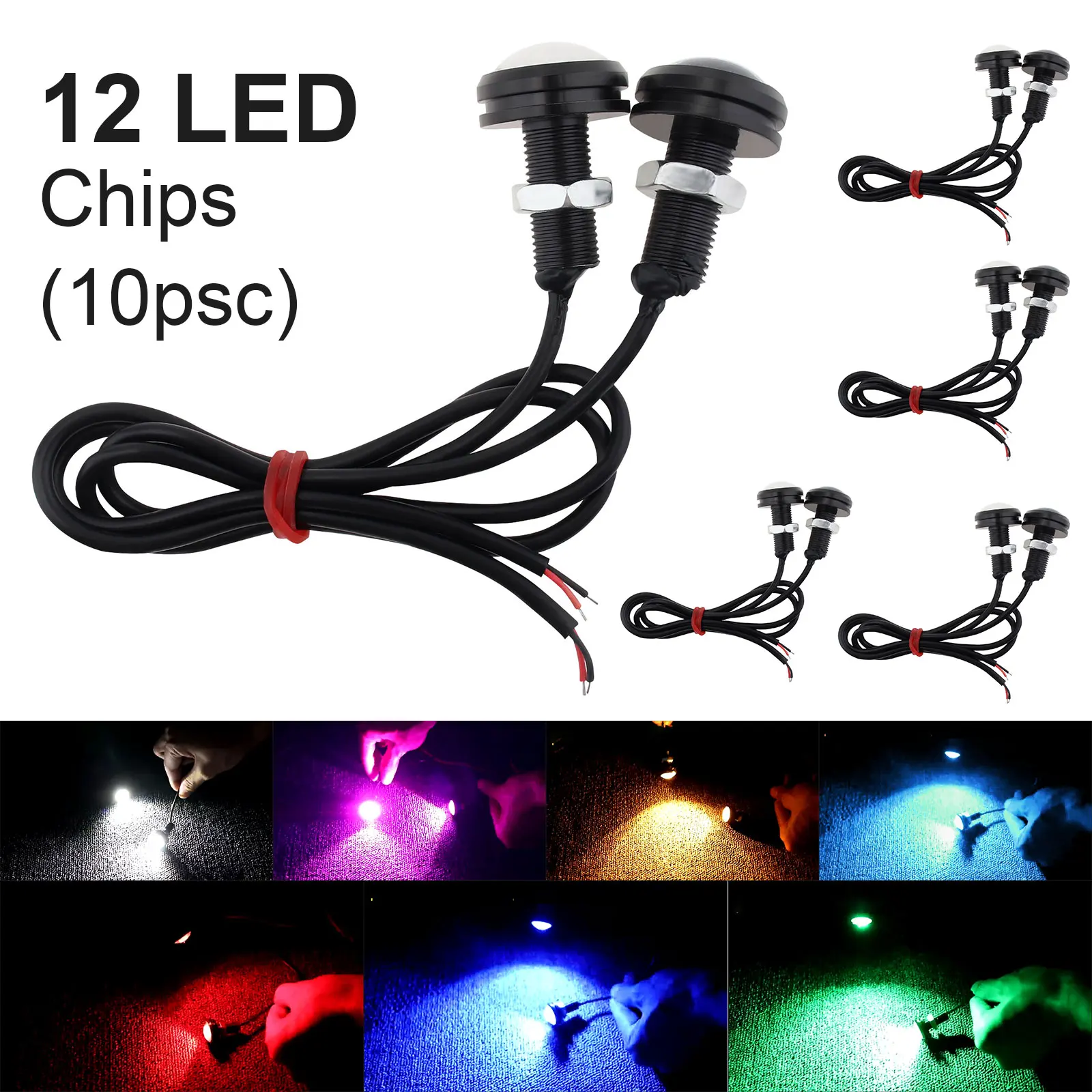 

10Pcs 22mm Eagle Eye High Power 4014 12SMD 12V Fog Light 18w Car Fog DRL Bulb Reverse Backup Parking Signal