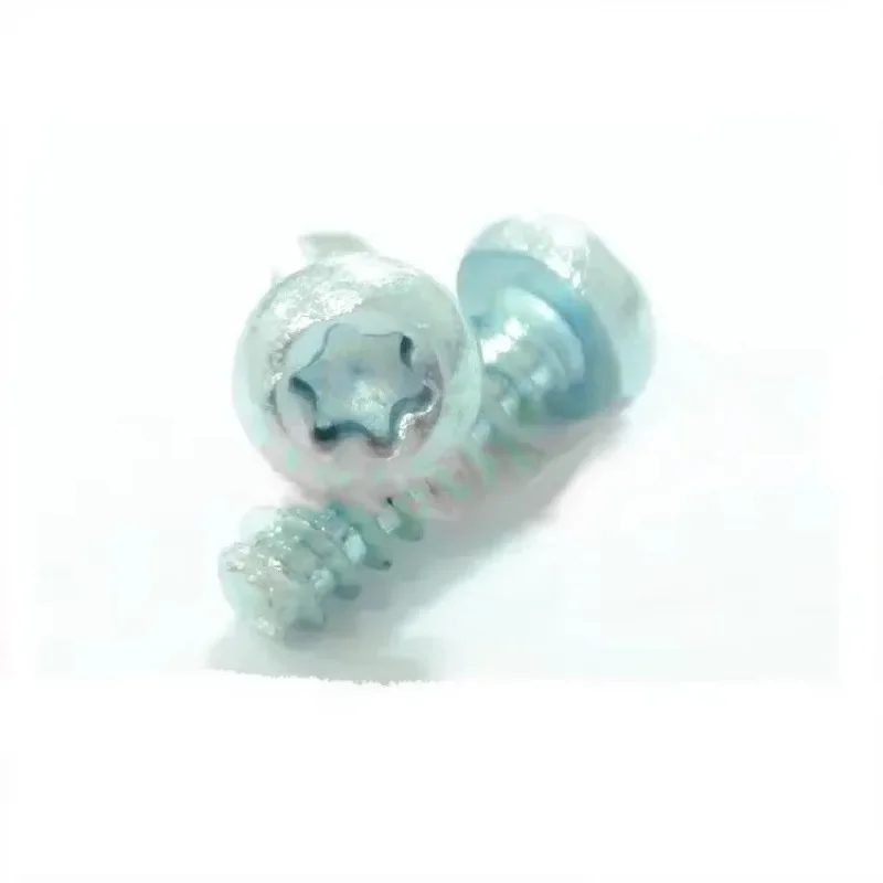 

vnxlJwHc 50pcs M4.2x10mm carbon steel bule white zine round head hexgonal six stars plum flat tail self-tapping screws