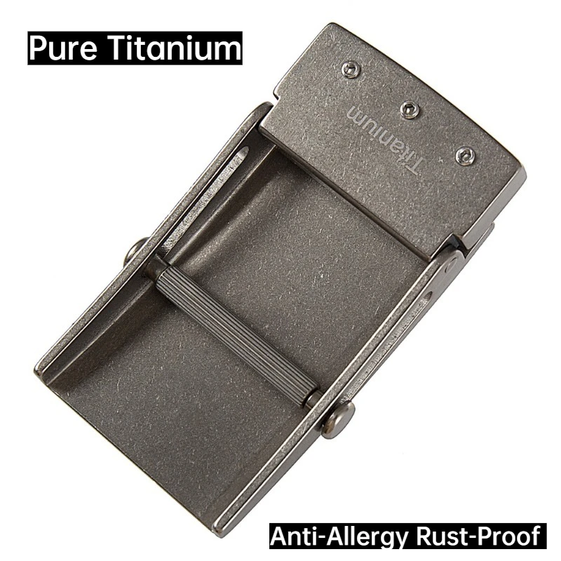 35 مللي متر التيتانيوم النقي الأسطوانة شريط حزام مشبك الرأس-التيتانيوم غير قابل للصدأ رجال الأعمال عادية تنوعا الجينز حزام مشبك #1
