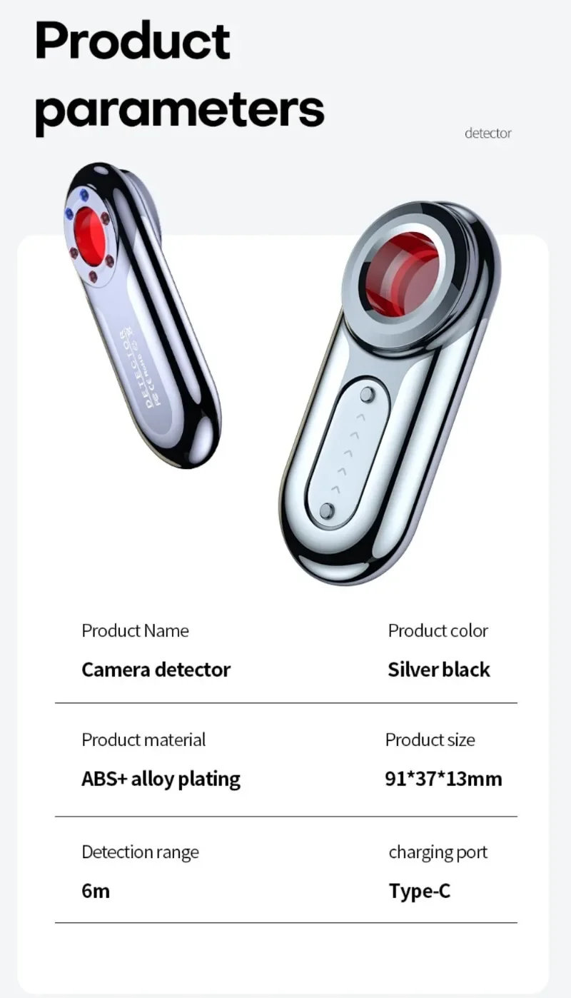 Detector de cámara portátil antirrobo, posicionamiento GPS, Detector infrarrojo inalámbrico para viaje y Hotel, Detector de señal antirseguimiento