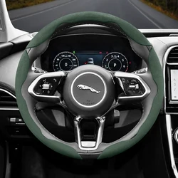 For JAGUAR Suede Snap-on Steering Wheel Cover Fit F-Pace XE E-Pace XF I-Pace F-Type XJ S-Type XK C-X75 Accessories Para Auto
