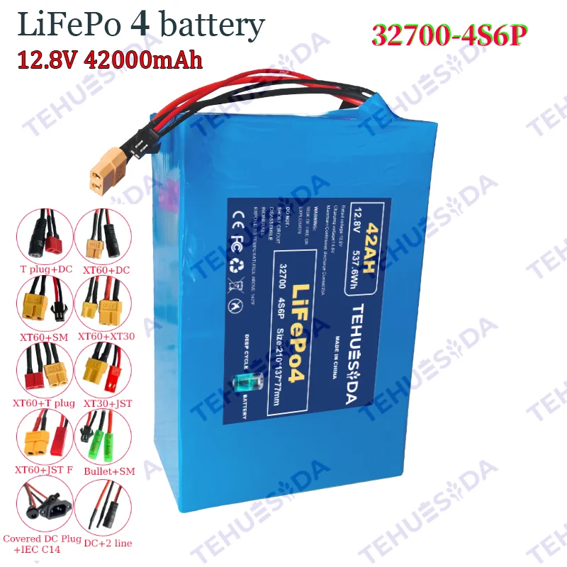 

12.8V 42Ah 32700 Lifepo4 Battery Pack 4S6P 42000mAh with BMS for 12.8v E-boat Sprayer UPS Monitor Toys Car Camping