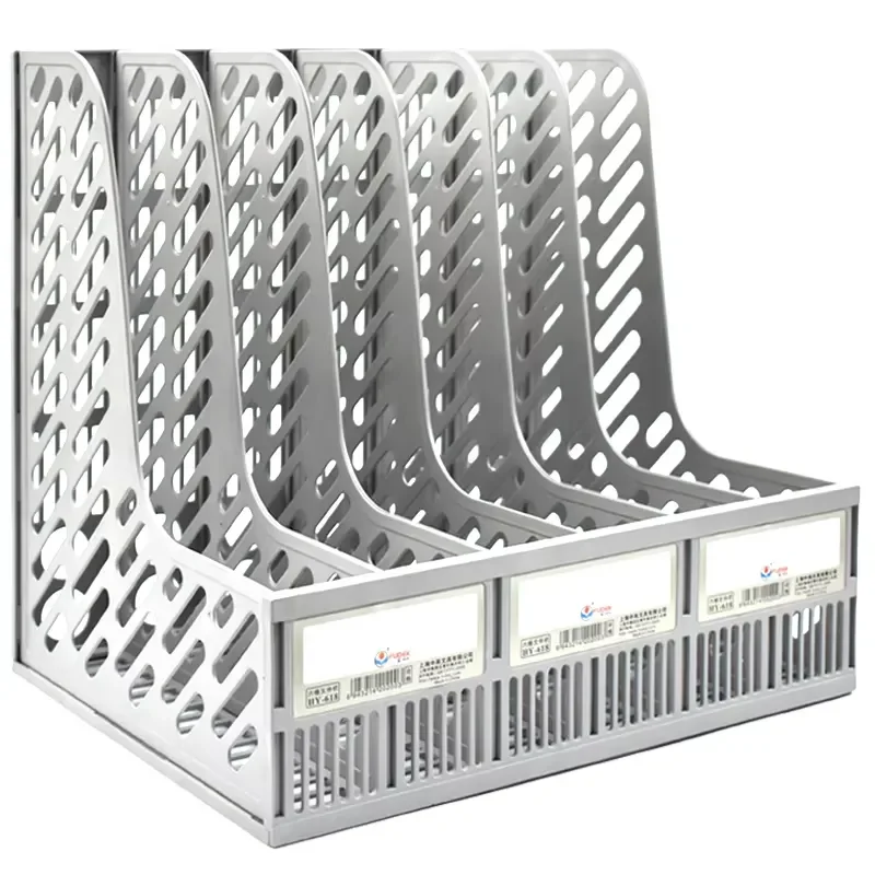6 Tier Vertical Plastic File Organizer Rack Multi Layer Desktop Document Storage Shelf for Office School Home Magazine Holder