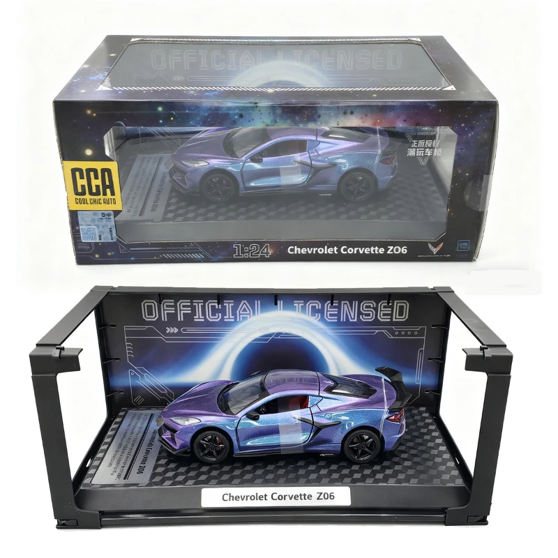 CCA Diecast 1/24 كورفيت Z06 سبيكة سوبر سيارة نموذج مقلد الصوت ضوء لعبة مجموعة السيارات مصغرة Voiture ديكور المنزل #6