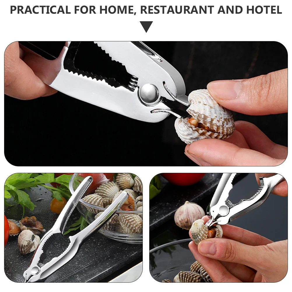 

1Pcs Professional Clam Opening Tool Stainless Steel Crab Nut Cracker Seafood Prep Kitchen Gadgets for Home Hotel Restaurant Fast