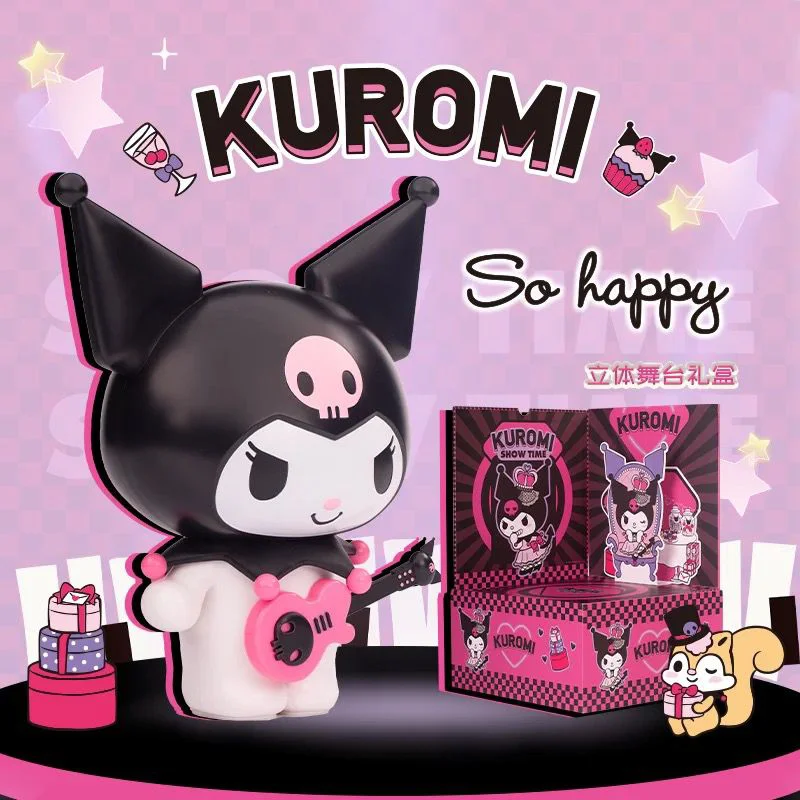 

Anime Figure Sanrio Kuromi Bluetooth Speaker Doll Room Desktop Ornaments Gifts Kawaii Kuromi Band Series Figurines Toys For Kids