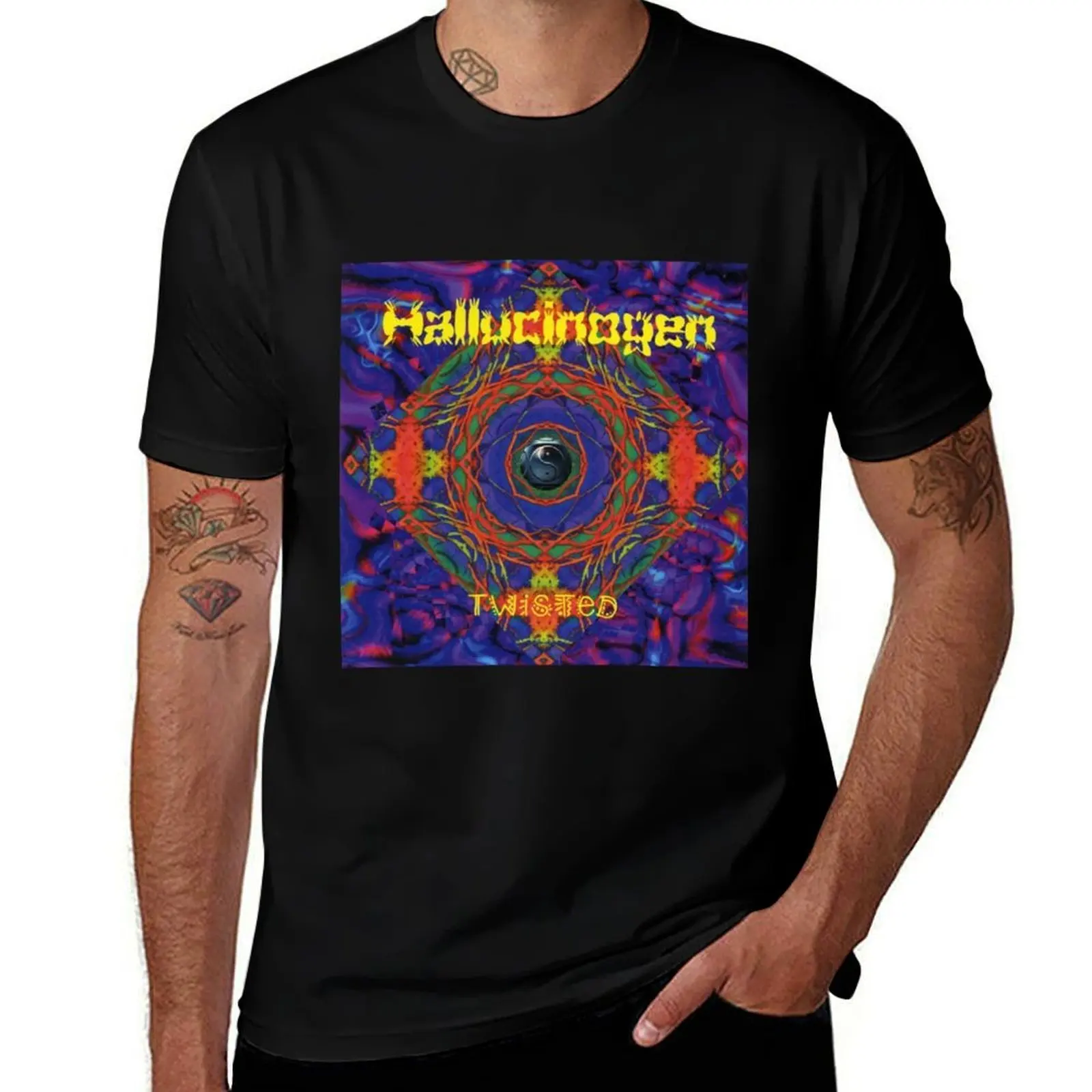 Hallucinogen Twisted Design T-Shirt Large Size Short Sleeve T-Shirt