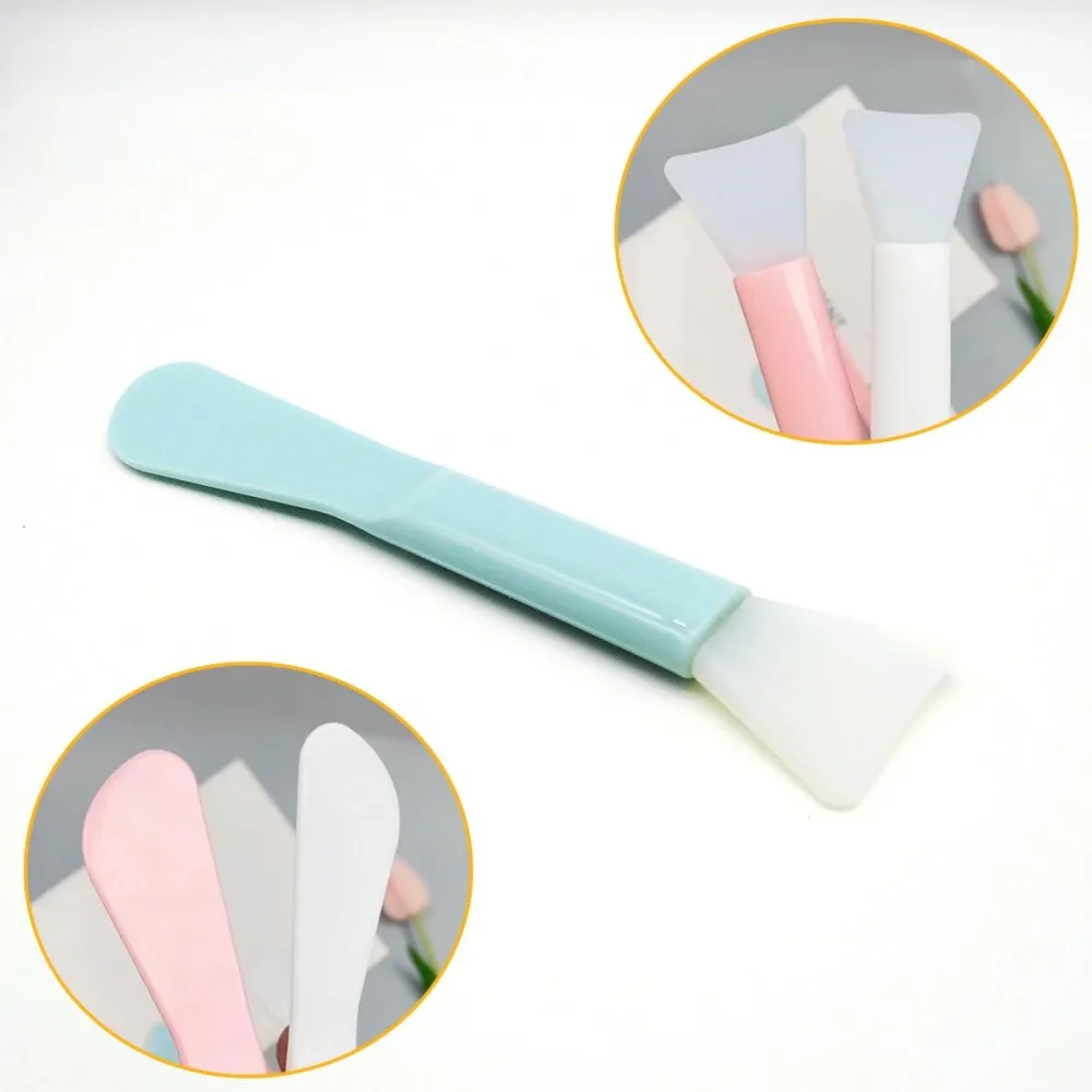 3 Pack Silicone Mask Brush, Double-Headed Facial Applicator for Mud Mask, Face Mask Spatula Tool for Even Skincare Application (Random Colors)