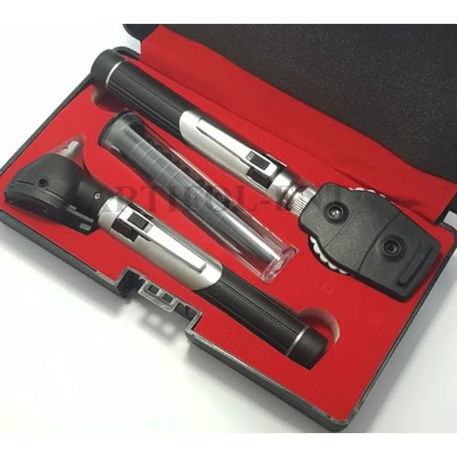 

【New model】Student Home Use New Ent Otoscope Examination Kit Fiber Optic Diagnostic Set Black Color OS1015