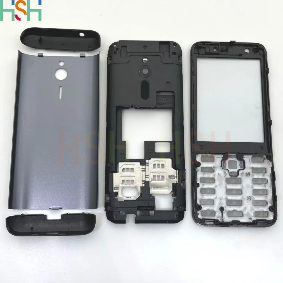 Full Housing Battery Cover Rear Case for Nokia 230 230ds RM-1172 RM-1126 Housing Middle Frame English Keyboard Button