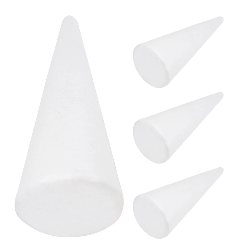 

4 шт. пенопластовый конус, белые конусы для поделок, сделай сам, рождественская елка, пенопластовые украшения для елки, конусообразные ремесленные конусы для рукоделия