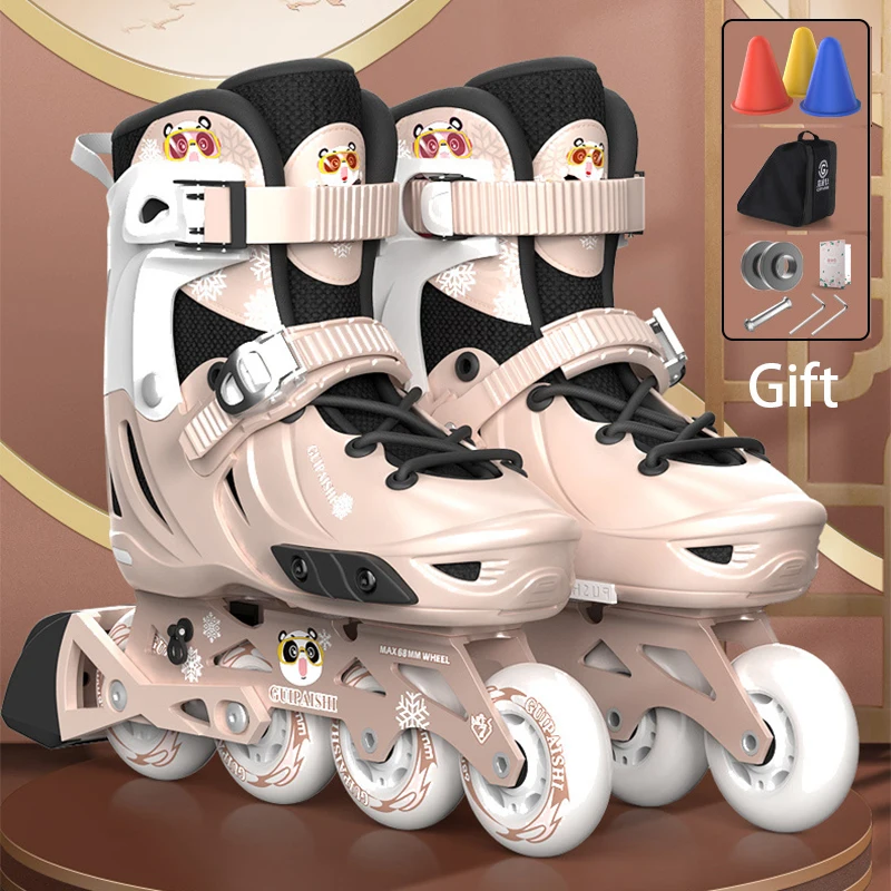 Professional Inline Roller Skates Adult Flashing Rollers Skating Shoes 4-Wheel Sneaker Speed Free Skating Racing Skates ABEC-7