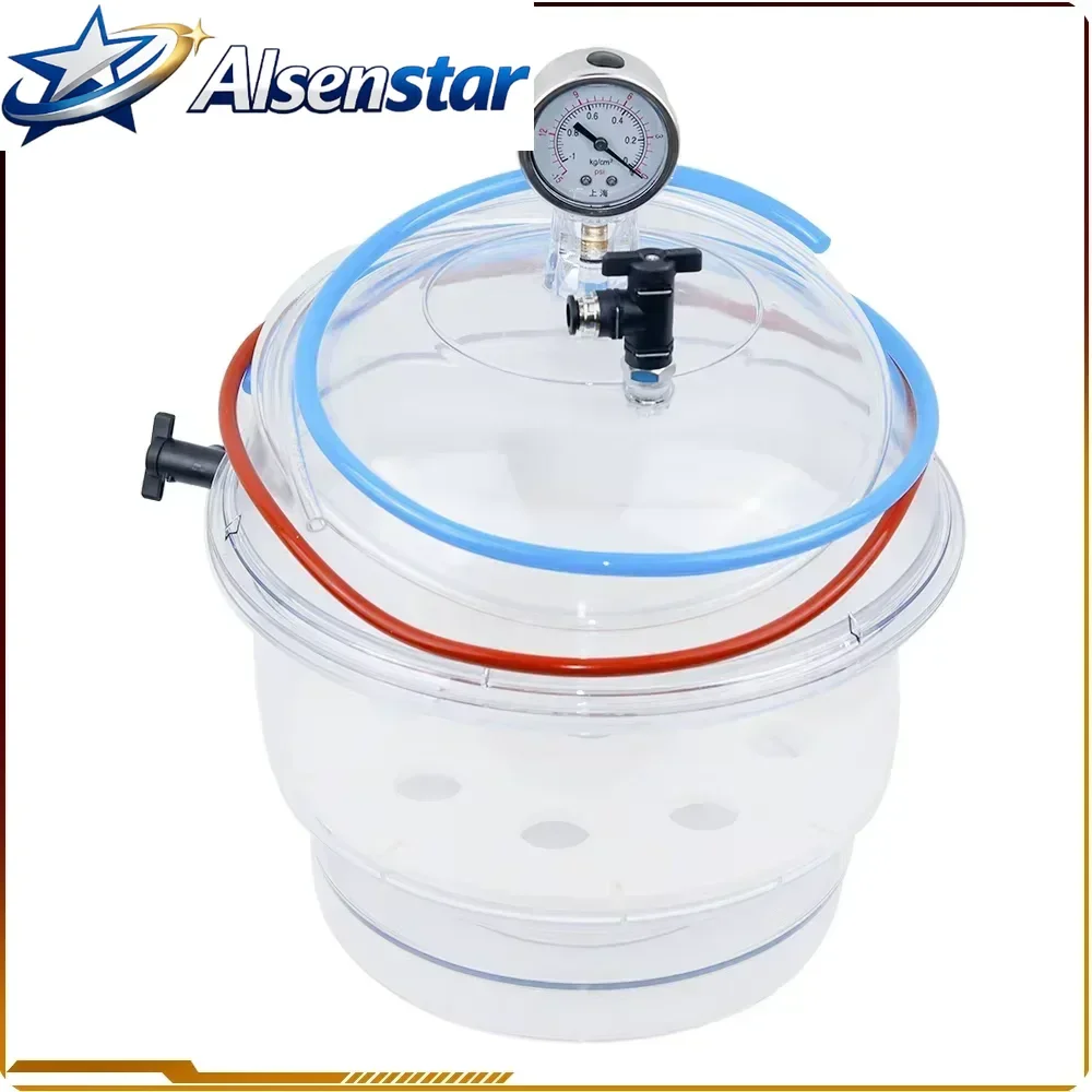 Lab Vacuum Desiccator 250mm Vacuum Desiccator Jar Polycarbonate Plastic Laboratory Dessicator Dryer with Pressure Gauge