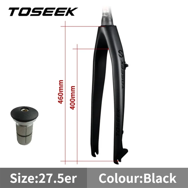 TOSEEK 26/27.5/29 Inch Koolstofvezel Fiets Vork Rechte/Tap Tube MTB Vork 9*100mm Mountainbike Vork Fiets Stijve Vork