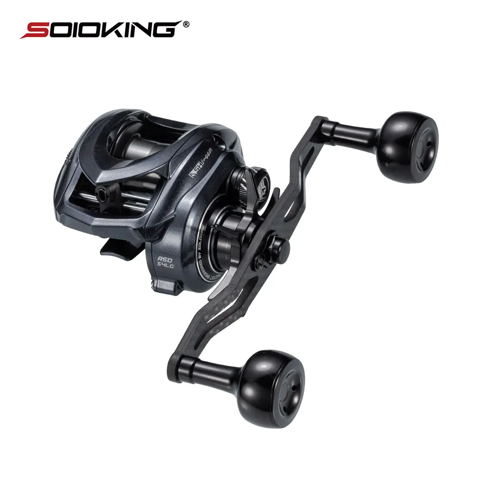Carrete de pesca de aleación SOLOKING ASHMOON, 12 + 1BB, 6KG de potencia, mango largo de carbono, carrete de pesca para pesca en barco de mar, agua salada