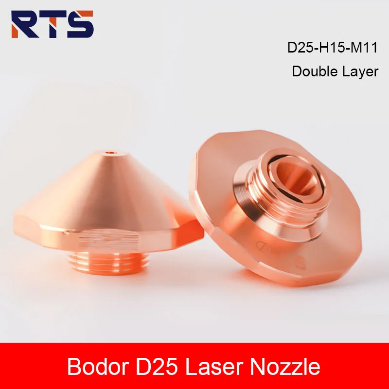 RTS Bodor Laser Cutting Nozzle Dia.25mm H15 M11 Single Double Layers Caliber 1.0-5.0mm Laser Hexagonal Copper Nozzles