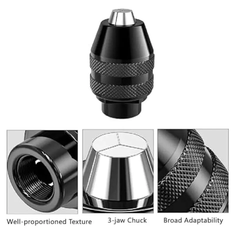 A02M-Drill Chuck Collet Set,With Quick Change Adapter And Rotary Drill Nut Tool-1/32Inch To 1/8Inch Shanksize Accessories Kit