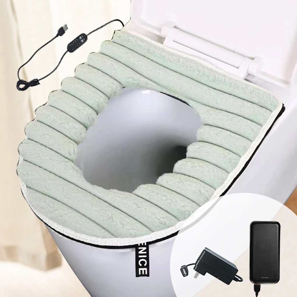 

USB Toilet Mat Winter Temperature Regulating Heating Rabbit Fleece Warm Heated High Quality Seat Cover Barthroom Supplies