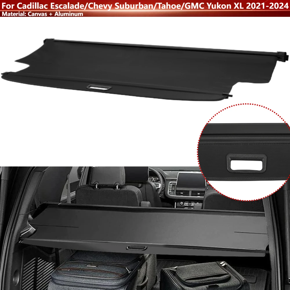 

Rear Trunk Cargo Cover Retractable Curtain Tail Box Security Shade for Cadillac Escalade/Chevy Suburban/Tahoe/GMC 2021-2024
