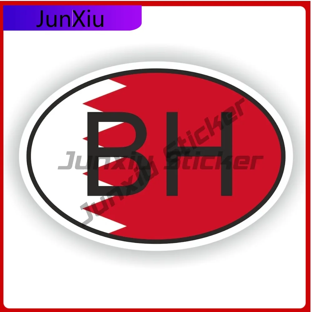 

Bahrain Country Code Bh Oval Sticker With National Flag Badge Sticker Outdoor Decal Decoration Funny Rv Stickers Camping Sticker