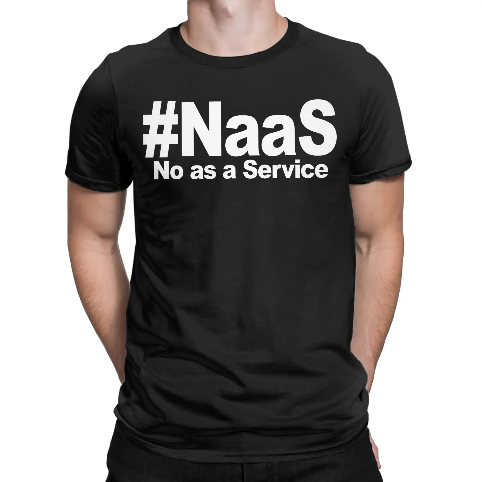 NaaS No as a Service Funny Cloud Computer Men's T Shirts  Novelty Tees Short Sleeve Round Neck T-Shirts Cotton Clothing