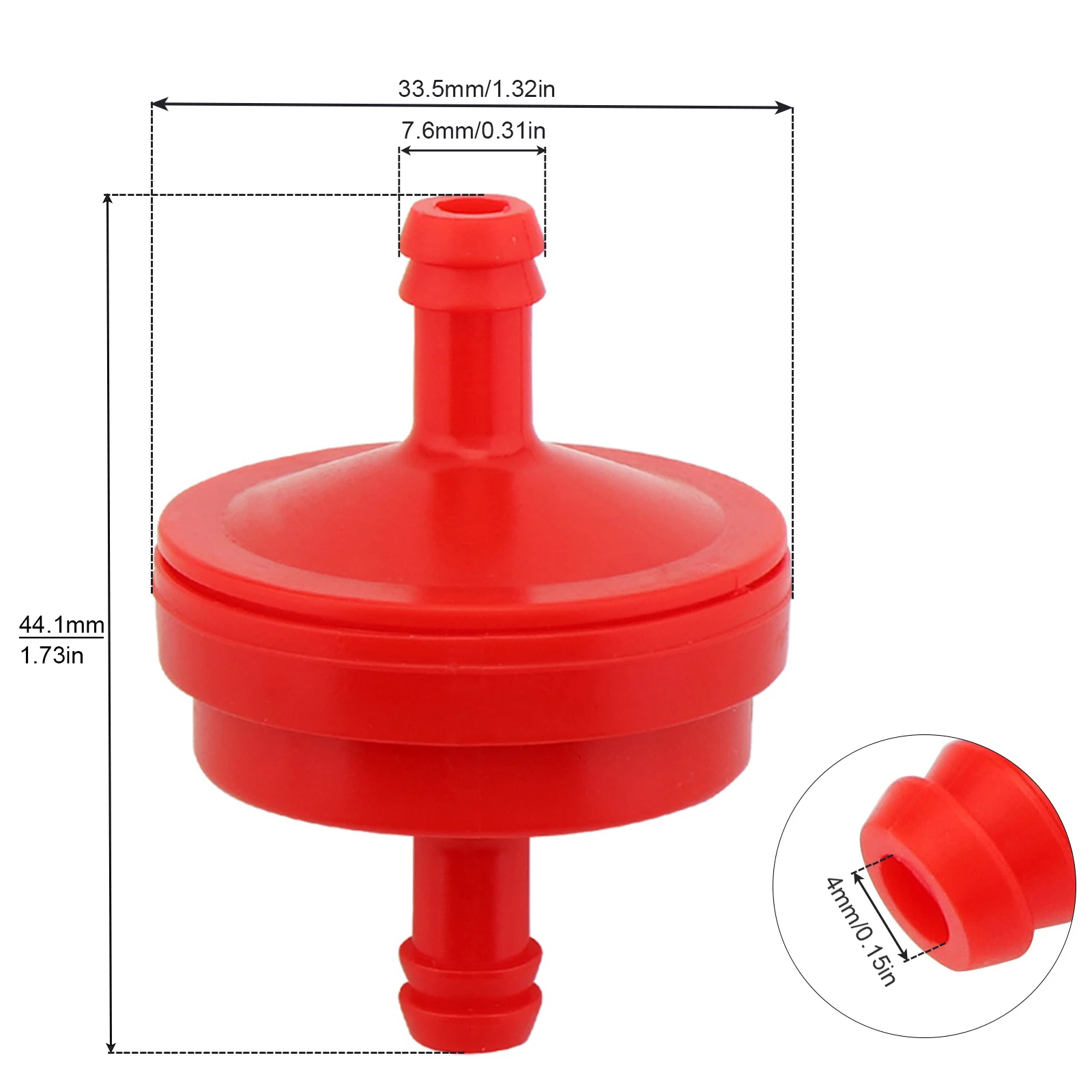 6.5mm 1/4 Inch Gas Fuel Filter Replacement Fit for Briggs Stratton John Deere Toro / 298090 42-5240 56-6360 / AM107314 LG298090