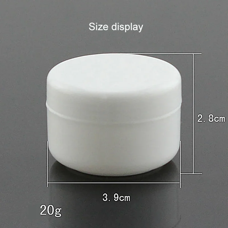 

Free Shipping 20g Plastic Cosmetic Eye Cream Jar Empty Capsule Pill Candy Packing Bottles Lid Small Round with Inner 100pcs