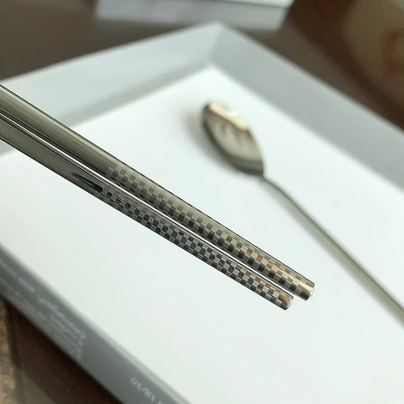 6 Spoon 6 Fork 6 Chopstick Set 304 Stainless Steel Cutlery Nordic Design Custom Logo Available