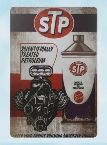 wall reproduction STP Scientifically Treated Petroleum metal tin sign