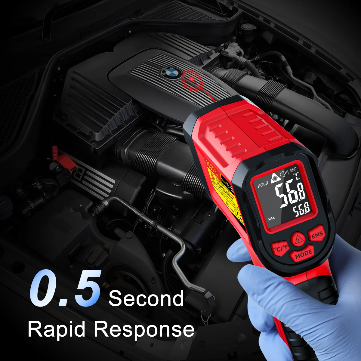 

Профессиональный бесконтактный инфракрасный термометр-58 ° От F до 1472 ° F Лазерный температурный пистолет Автомобильные диагностические инструменты