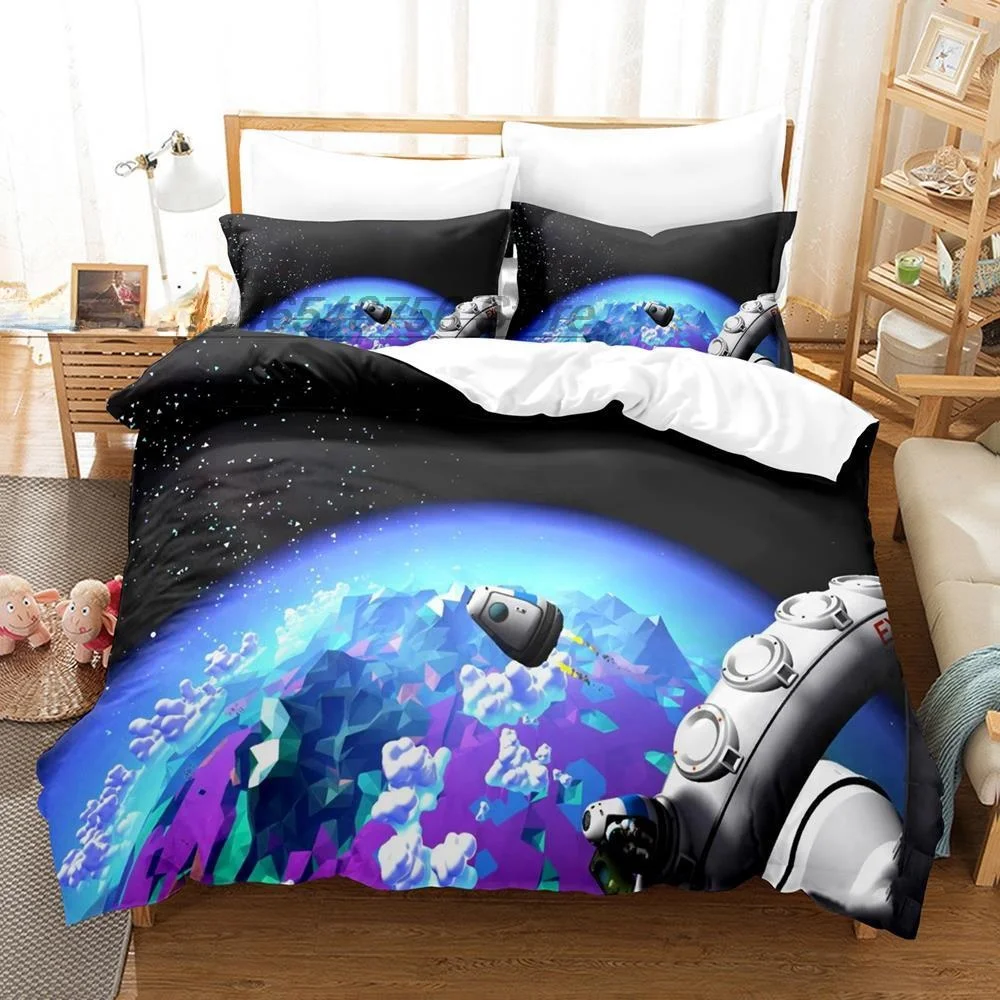 Fashion Astroneer Bedding Set Single Twin Full Queen King Size Bed Set Teenager Bedroom Sheet Set 3D Print Anime Bed Sheet Set