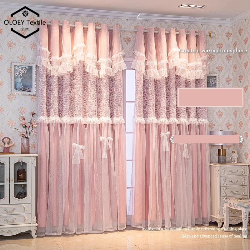 Vanilla Cloud Beautiful Cream Color Blackout Double Layer Transparent Fabric Home Decor Curtains for Living Dining Room Bedroom