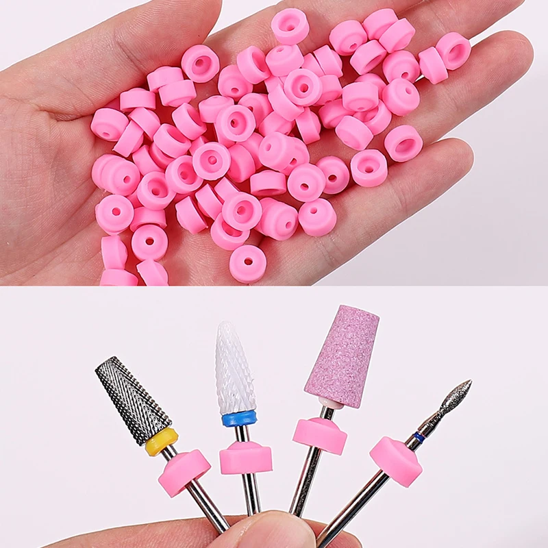 5/10pc Nail Drill Plastic Protection Pink Caps Used on 2.35mm Shank Nail Drill Bits Electric Accessories Nail Tools Prevent Dust