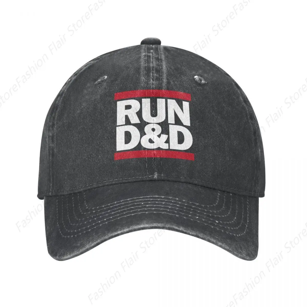 Run Dnd Unisex Style Baseball Caps Game Distressed Washed Caps Hat Fashion Outdoor Running Golf Adjustable Fit Sun Cap