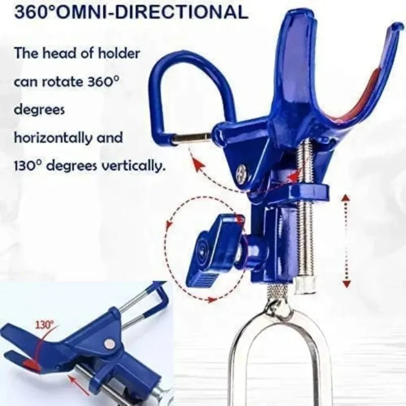 360° Adjustable Fishing Rod Holder Foldable Heavy Duty Ground Spike Stand Rust Proof for Bank Catfishing