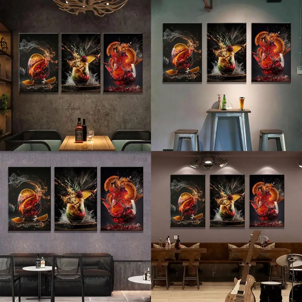

Modern 16x24 Alcohol Art: High-Def Cocktail Canvas for Home Bar & Lounge Decor