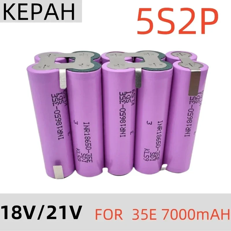 5S2P 5S3P 5S4P 2S1P 18650 35E 3500mAh/7000mAh electric drill 8.4V 21V 35E rechargeable lithium battery electric screwdriver