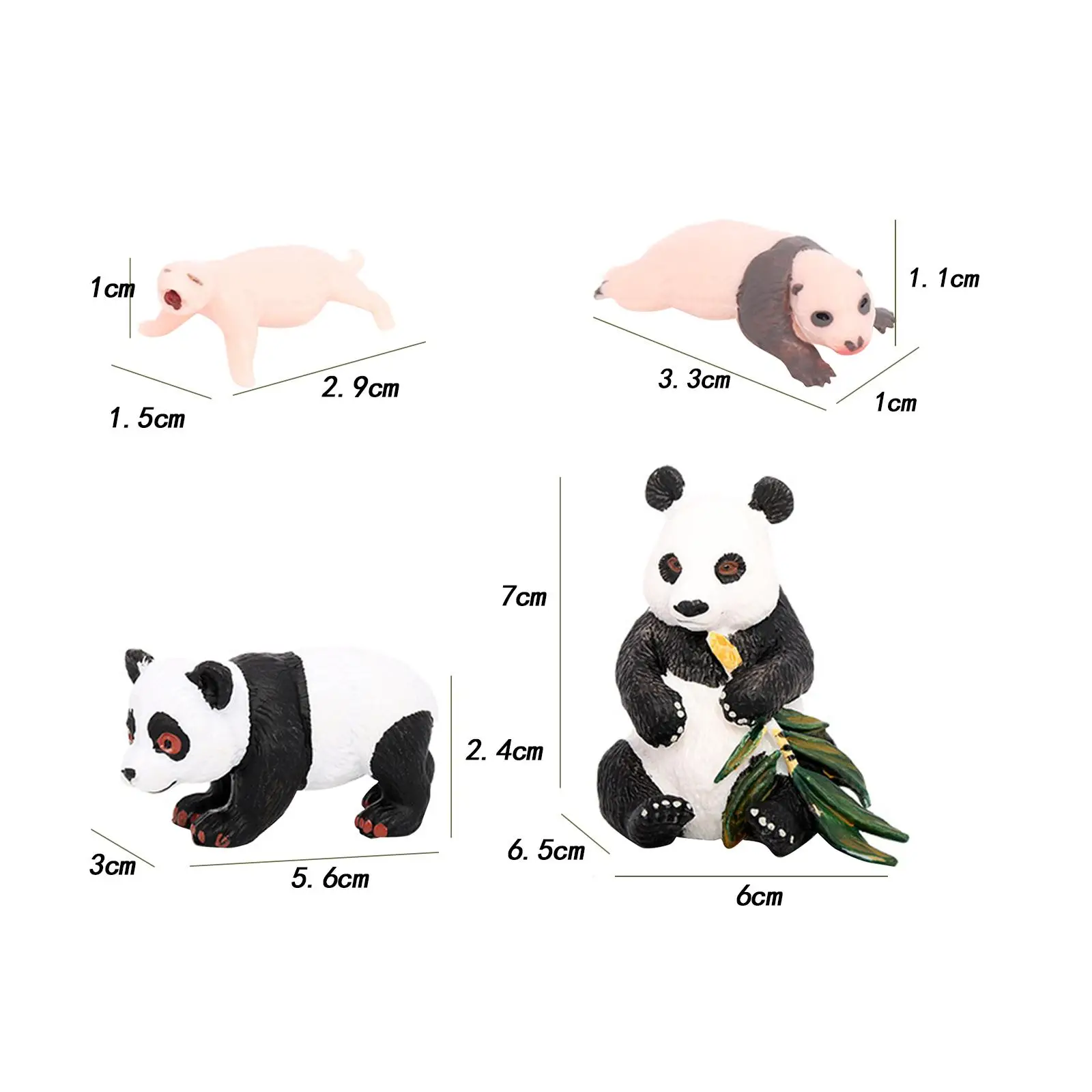 Modelo de ciclo de vida de Animal Panda, juguetes cognitivos, juguetes educativos, escritorio de fiesta, 4 Uds.