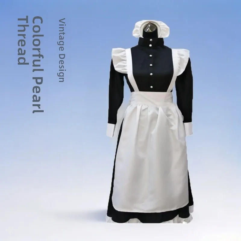 أزياء بلا وايت بيرل تيد للخادمة أزياء الهالوين التأثيرية للنساء ملابس القهوة والرياض لوليتا التقليدية للذقن...