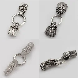 1Pcs/Lot Alloy Skull Snake Head Connector Clasp Tail Buckle for Jewelry Making for DIY Bracelet Necklace Leather Rope Connection