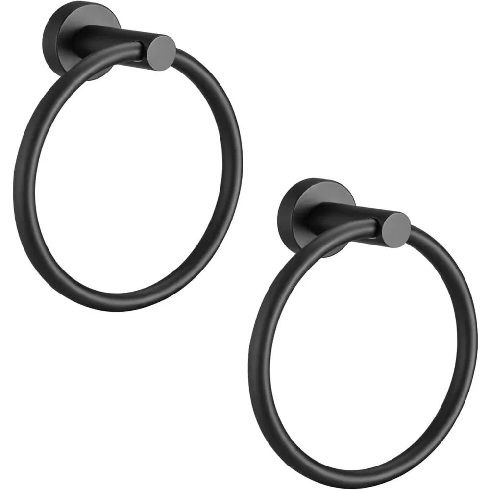 

Матовое черное кольцо для полотенец — настенный держатель для полотенец для ванной и кухни — вешалка для полотенец из нержавеющей стали SUS304 — нержавеющая R