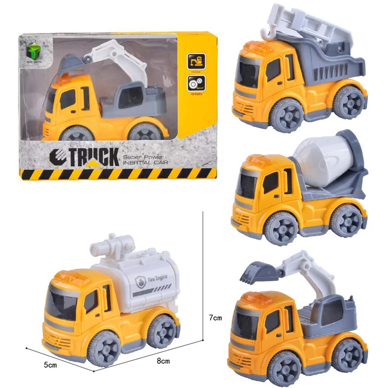 Jouet de dessin animé pour bébé, voiture Mini Press Go, véhicules à inertie, voitures à tirer, Montessori, jouets rampants précoces pour les tout-petits