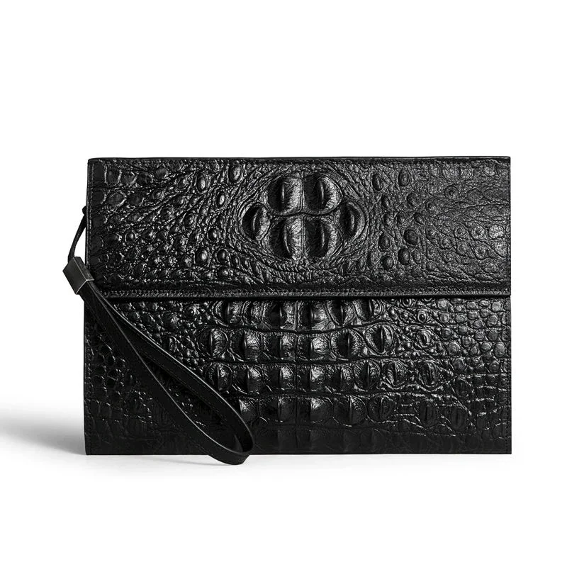 2024 New Luxury Men's Clutch Cow Genuine Leather Male Wallet Real Natural Leather Alligator Man Purses Men Long Wallet Phone