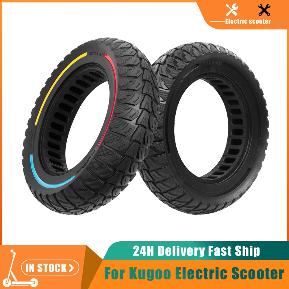 

10Inch Off-Road Solid Tires For KUGOO M4/M4 Electric Scooter 10x2.5-6.1 Tyres Wear-resistant Puncture-proof Tire Parts