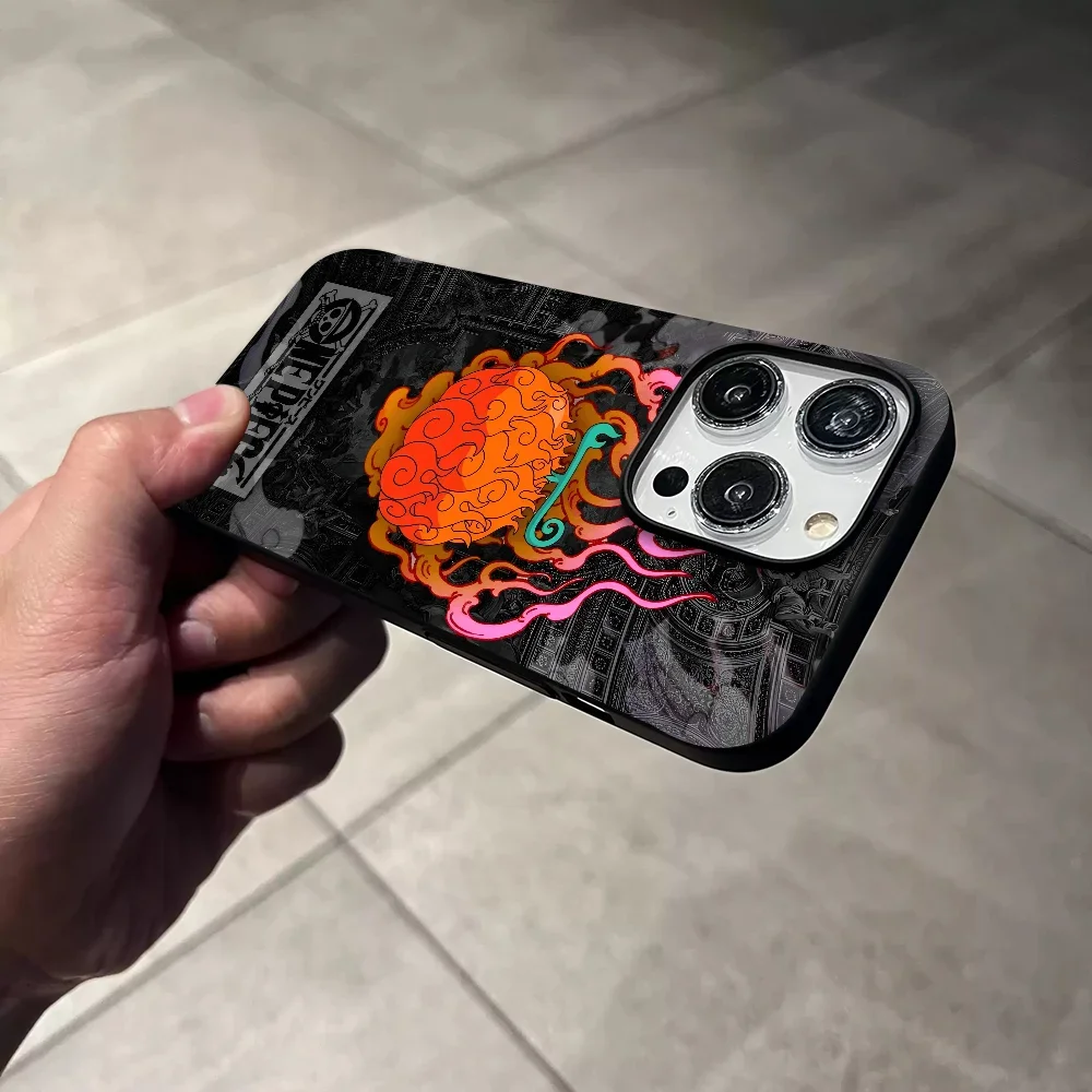 حافظة هاتف Devil Fruit Mera Mera من السيليكون السائل لهاتف Apple 16 15promax غطاء كامل مقاوم للسقوط 16 15 14 13 جلد غير لامع #5