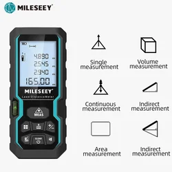 MILESEEY S6 Laser Tape Measure 40M 60M 80M 100M Laser Rangefinder IP54 Electronic Ruler Useful Measurement Tool