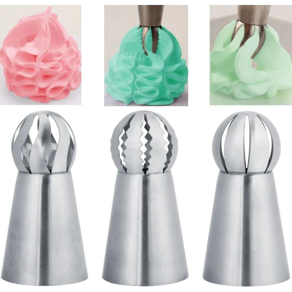 

3pcs/Set Stainless Steel Pastry Torch Icing Nozzle Tips For Frosting Cupcake Cake Decorating Puff Making Baking Kitchen Tools