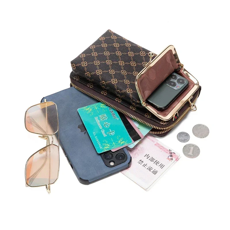 Fashion Women's Shoulder Bag PU Leather Crossbody Bags Zipper Card Holder Wallets Cell Phone Handbag for Women Ladies Gifts